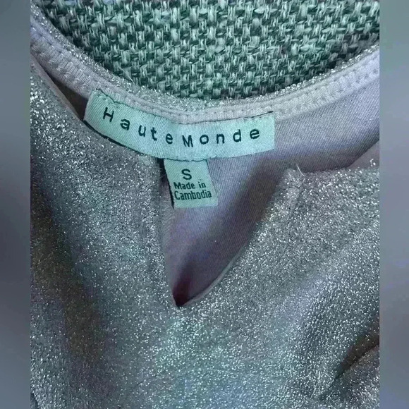 Haute Monde Sparkling threads blush pink dress size small - Picture 6 of 6